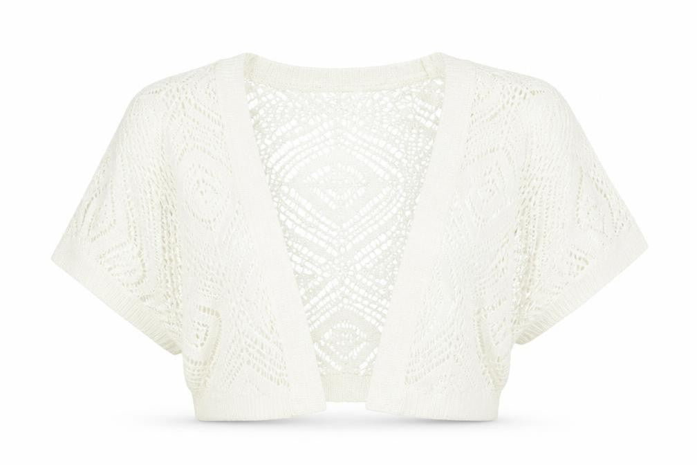 Front view of Atmosphere women’s ivory cardigan jumper, size S