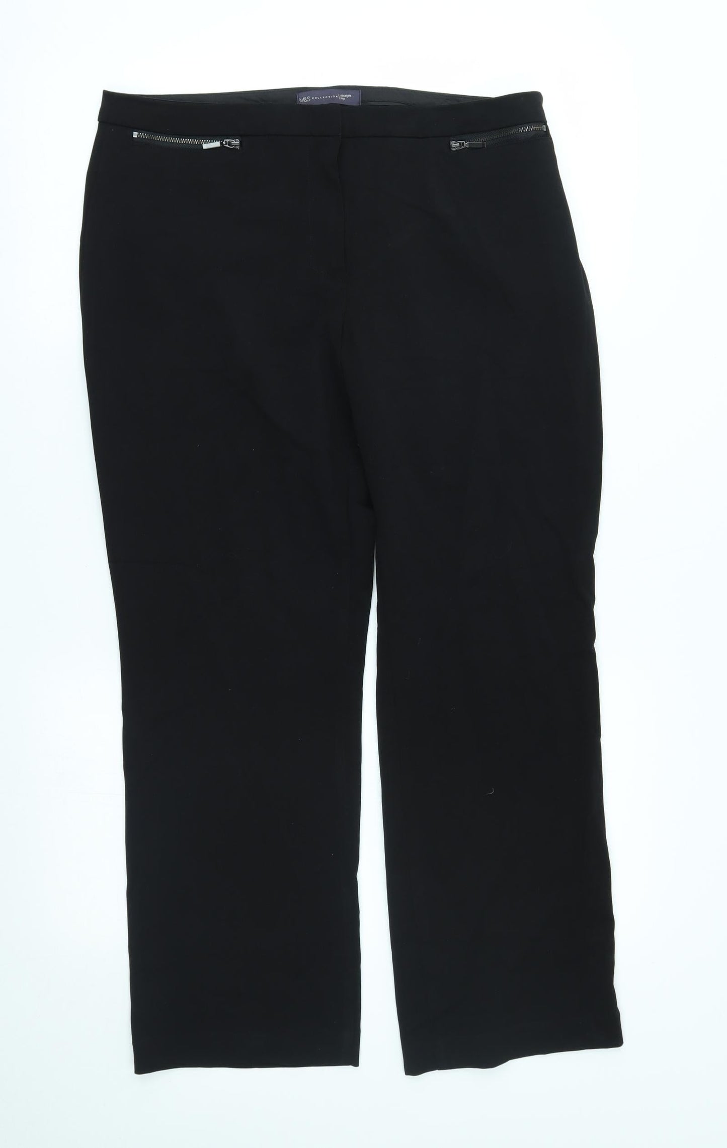 M&S Womens Black   Trousers  Size 14 L26 in