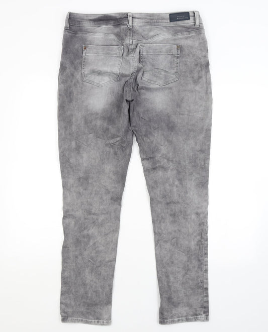 BE YOU Womens Grey   Straight Jeans Size 34 in L29 in