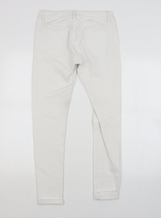 Preworn Womens White   Straight Jeans Size L L27 in