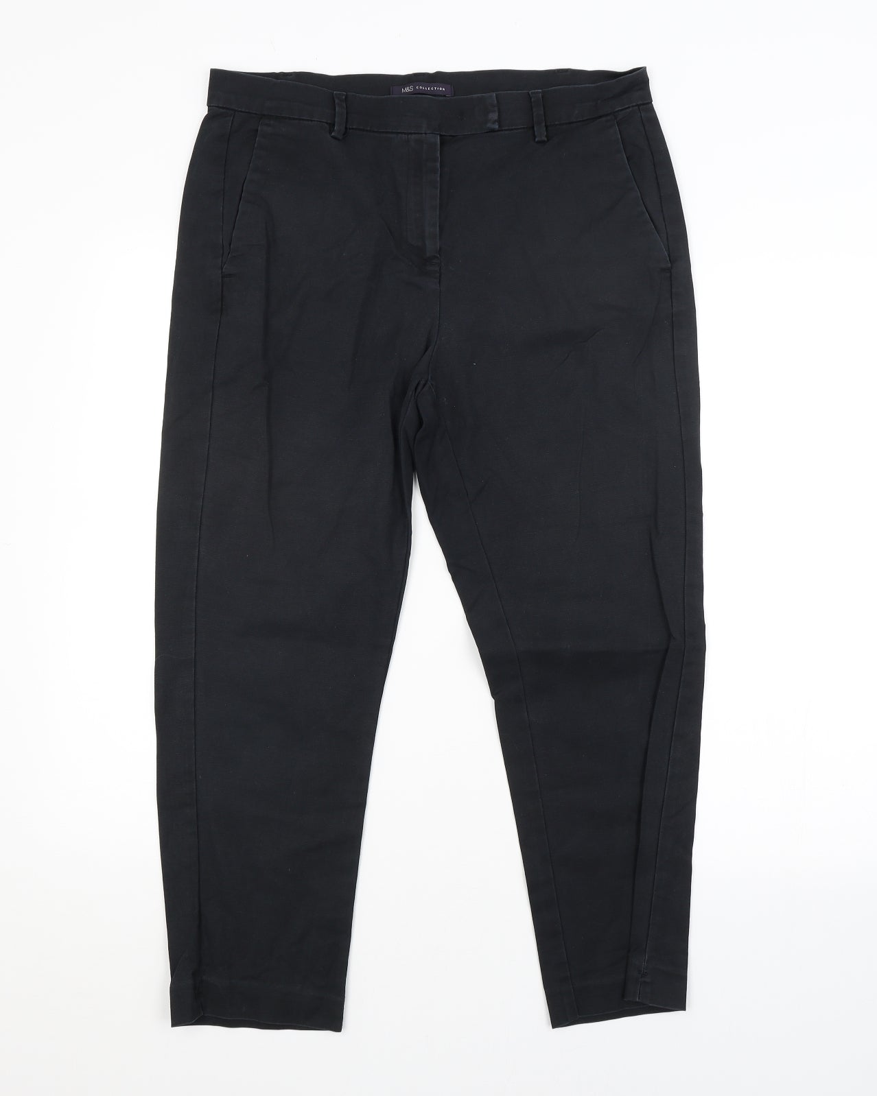 M&S Womens Black   Trousers  Size 14 L24 in