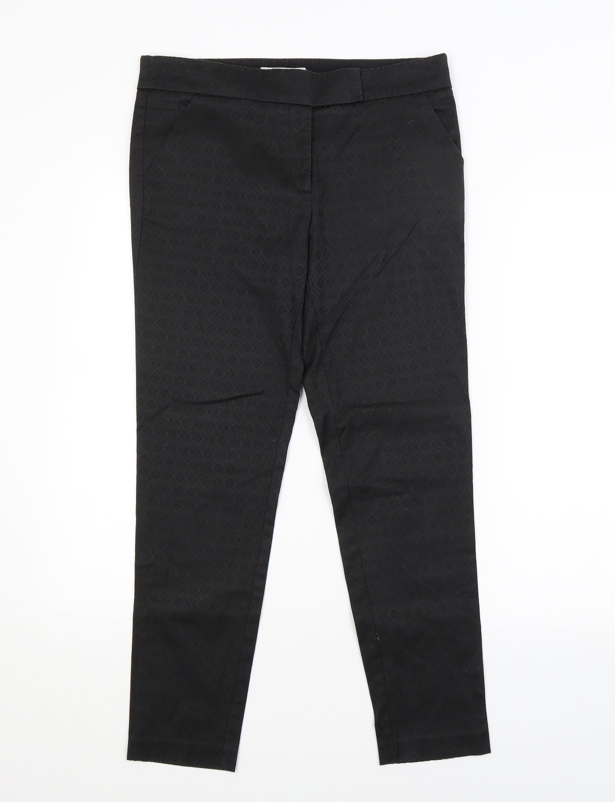 NEXT Womens Black Argyle/Diamond  Trousers  Size 10 L26 in