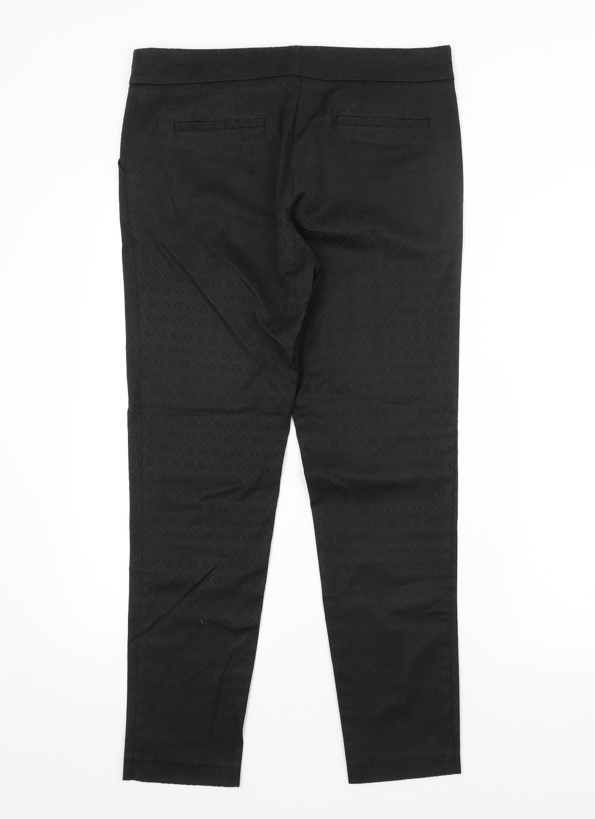 NEXT Womens Black Argyle/Diamond  Trousers  Size 10 L26 in