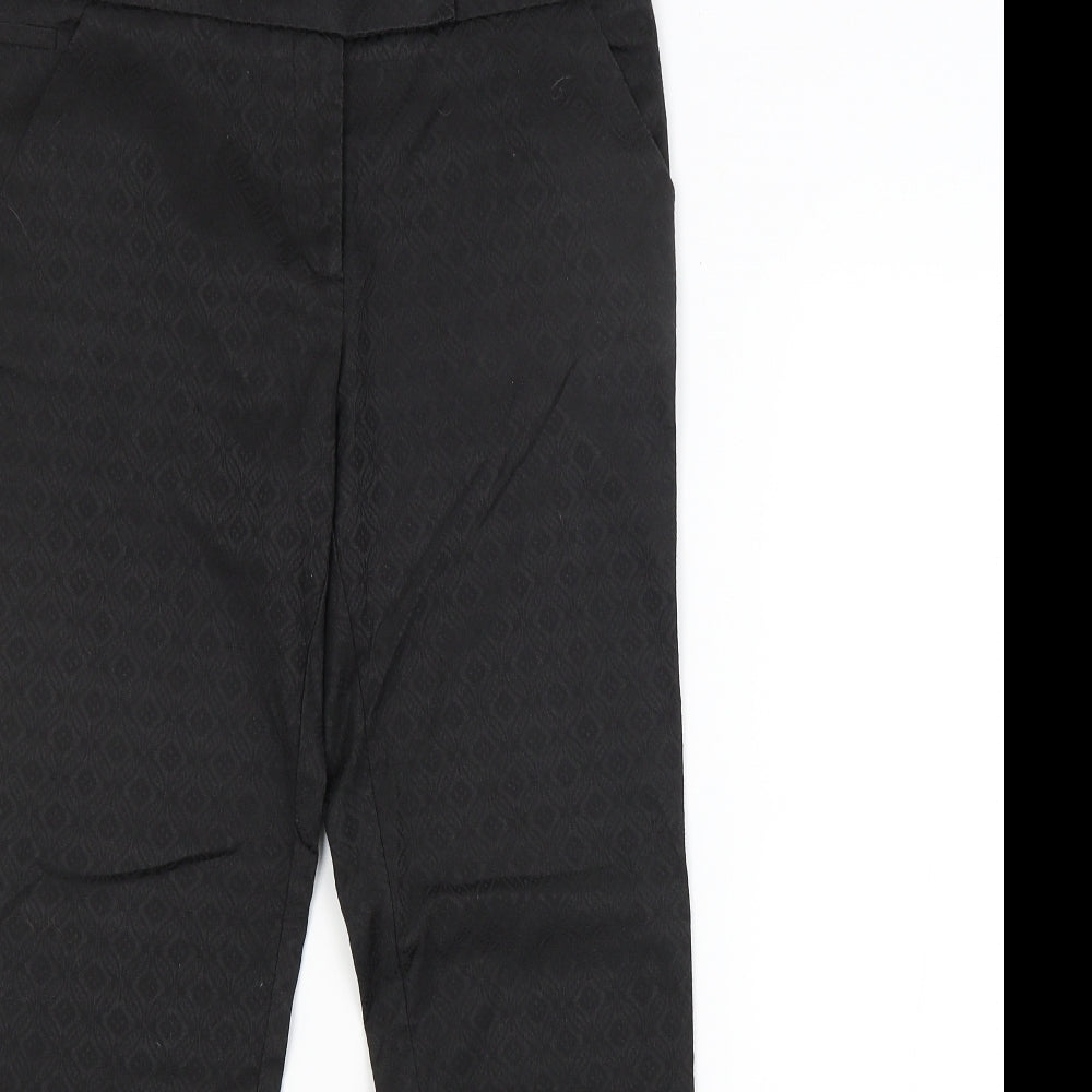 NEXT Womens Black Argyle/Diamond  Trousers  Size 10 L26 in