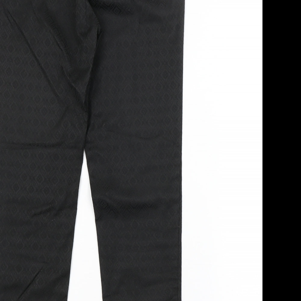 NEXT Womens Black Argyle/Diamond  Trousers  Size 10 L26 in