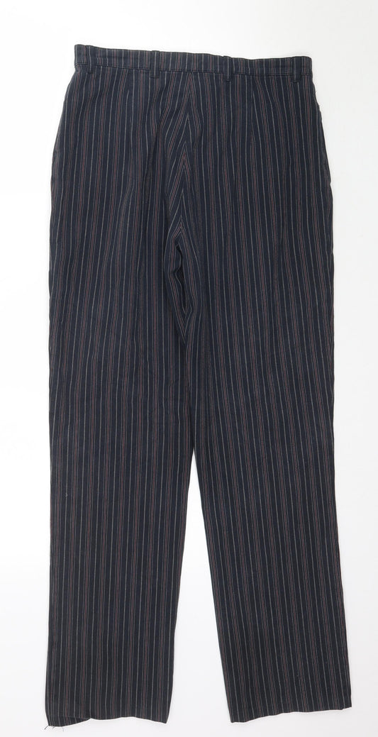 Bonita Womens Blue Striped  Trousers  Size 12 L30 in