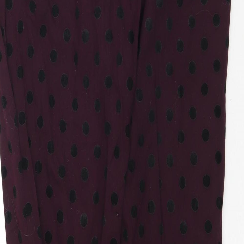 Atmosphere Womens Purple Polka Dot  Trousers  Size 8 L27 in