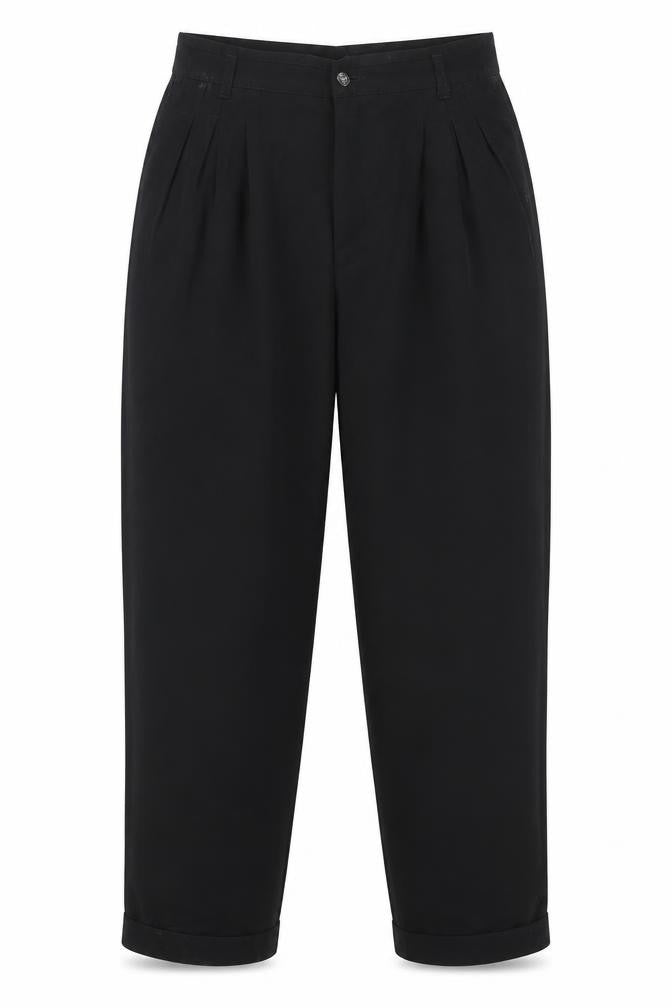 Uomo Womens Black   Trousers  Size L L32 in