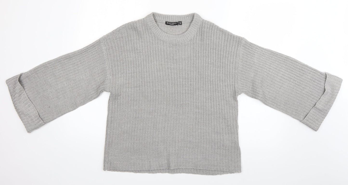 Brave Soul Womens Grey   Pullover Jumper Size 10