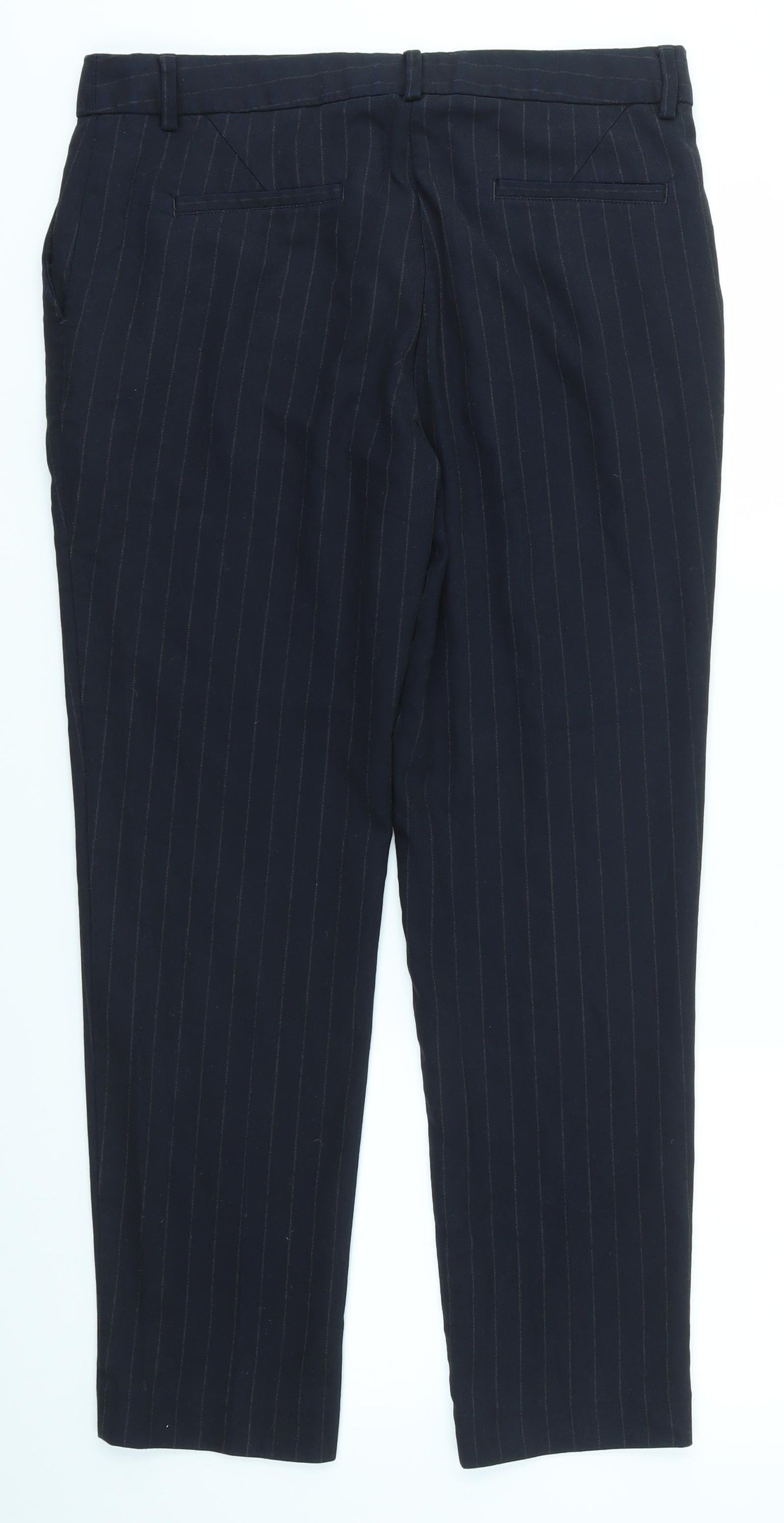 Next Tailoring Womens Black Striped  Trousers  Size 12 L25.5 in