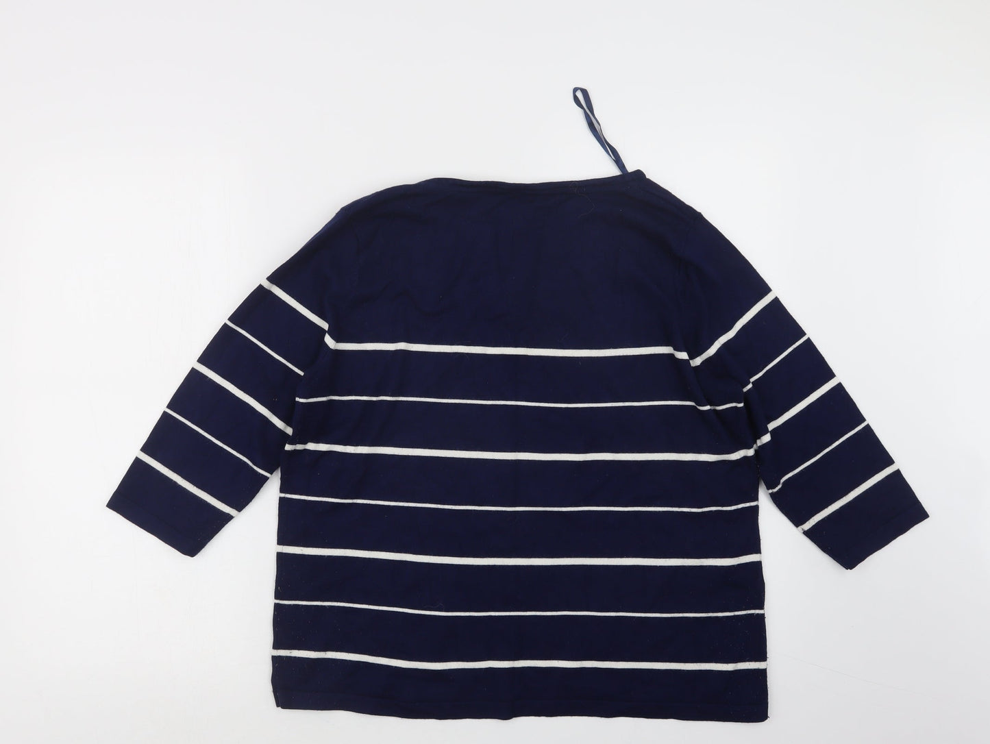 BM Womens Blue Striped  Pullover Jumper Size L