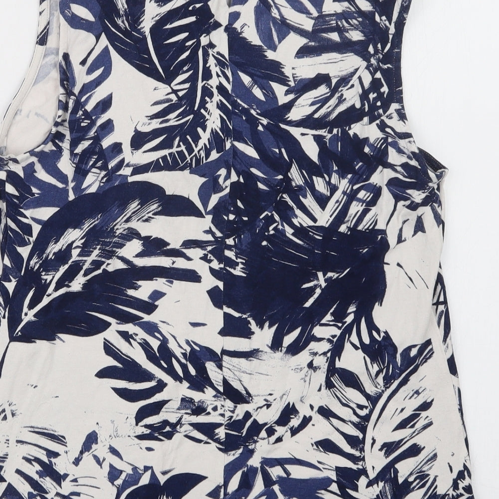 Soon Womens Blue Geometric  Basic Button-Up Size 12