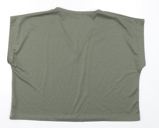 Misspap Womens Green   Basic T-Shirt Size L
