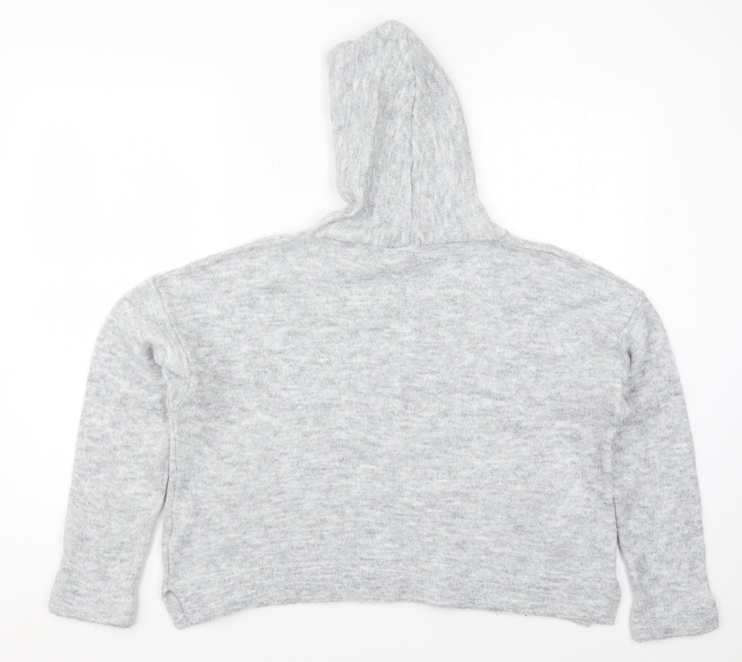 Topshop Womens Grey  Knit Pullover Hoodie Size M