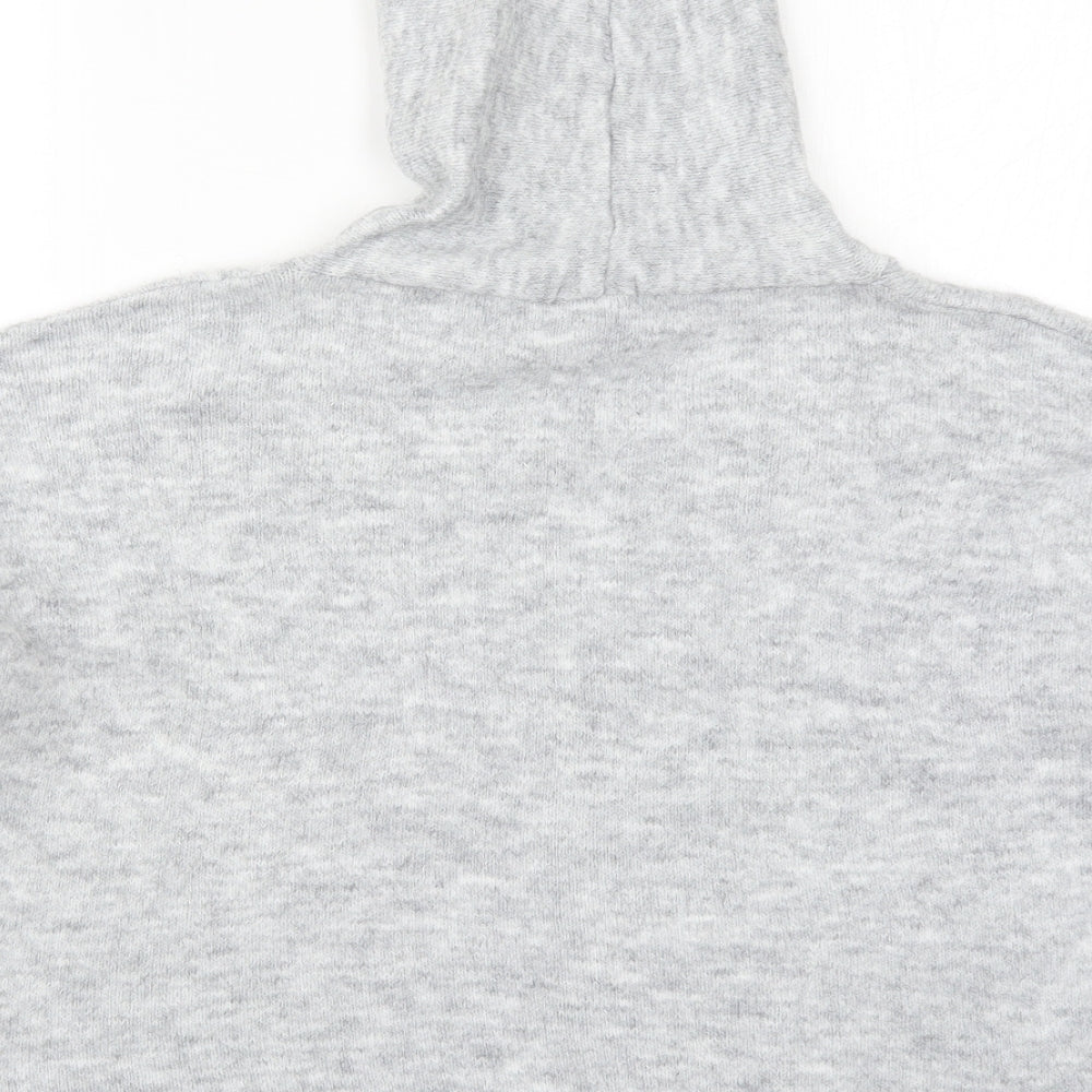Topshop Womens Grey  Knit Pullover Hoodie Size M