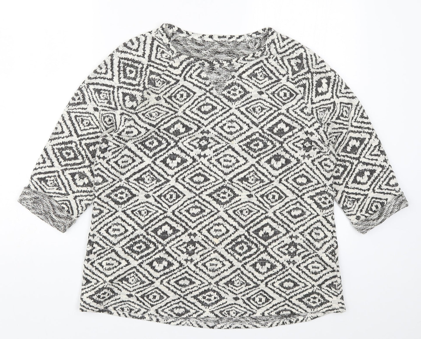 Matalan Womens Grey Geometric  Pullover Jumper Size 14