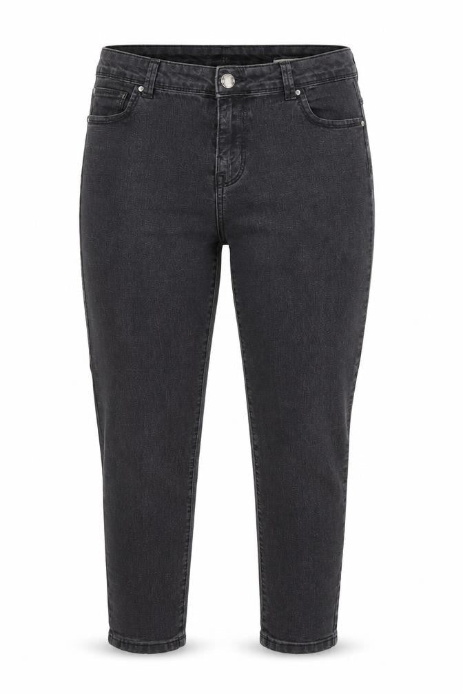 Front view of Denim Co. women’s black denim skinny jeans, size UK 14, 28-inch leg