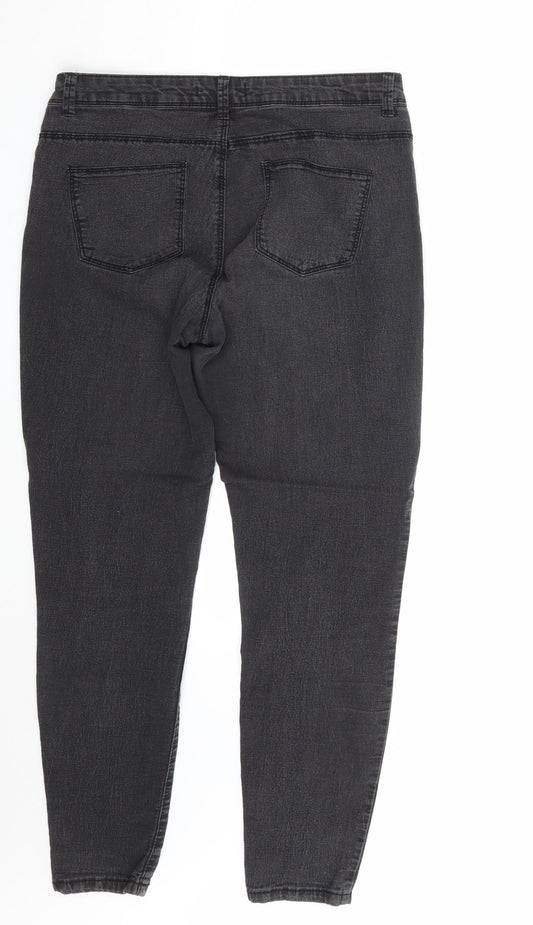Denim Co. Womens Black  Denim Skinny Jeans Size 14 L28 in