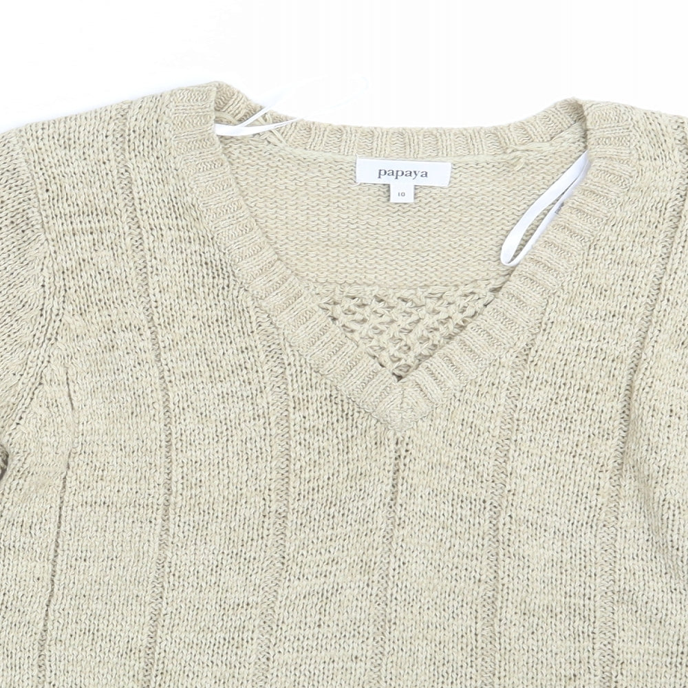 Papaya Womens Beige   Pullover Jumper Size 10