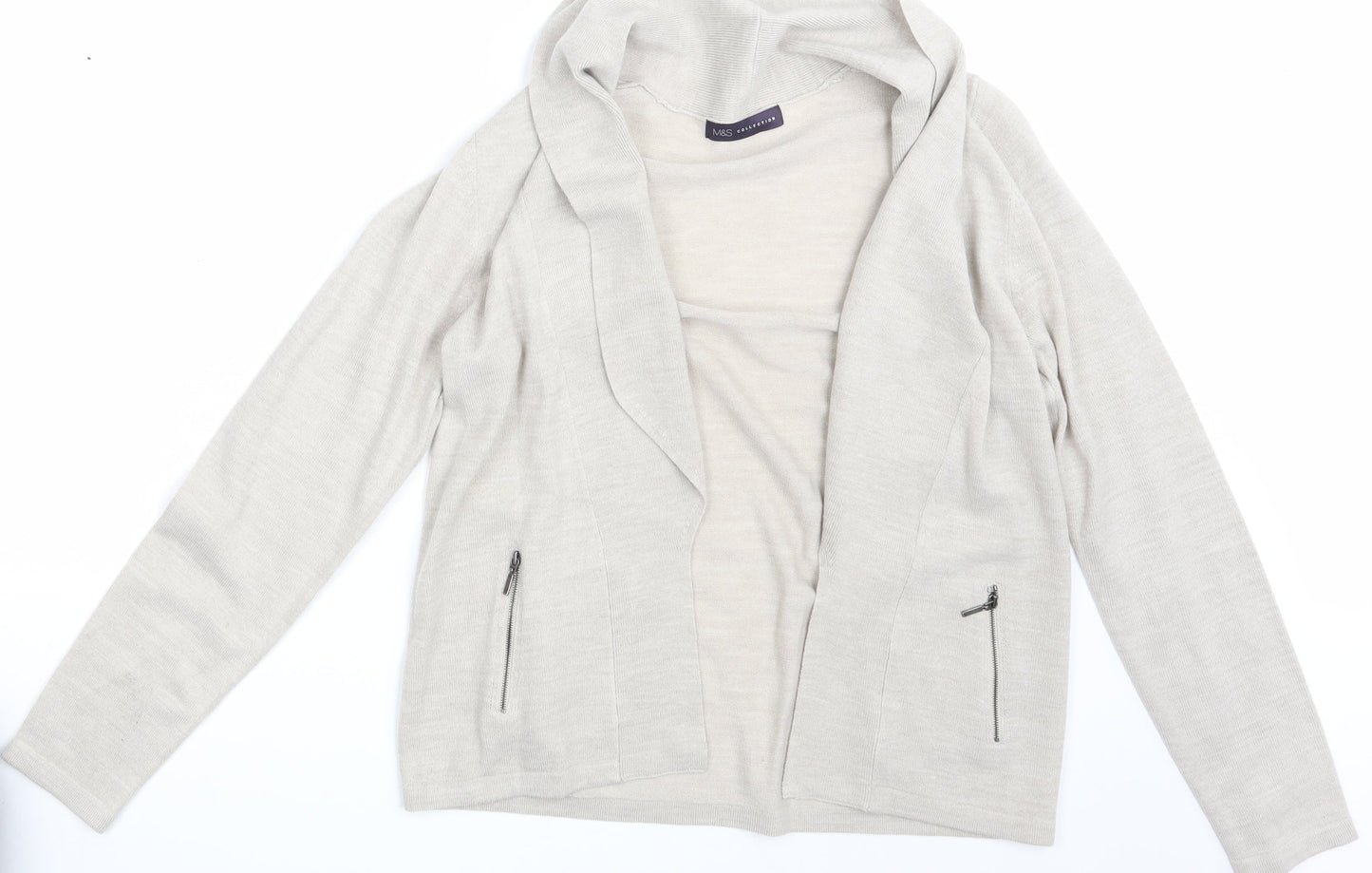 M&S Womens Beige   Wrap Jumper Size M