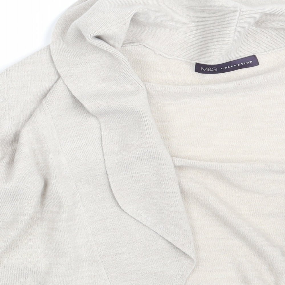 M&S Womens Beige   Wrap Jumper Size M