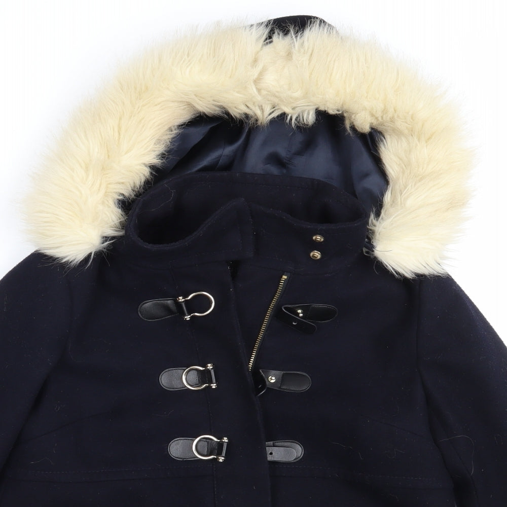 Topshop Womens Blue   Overcoat Coat Size 8