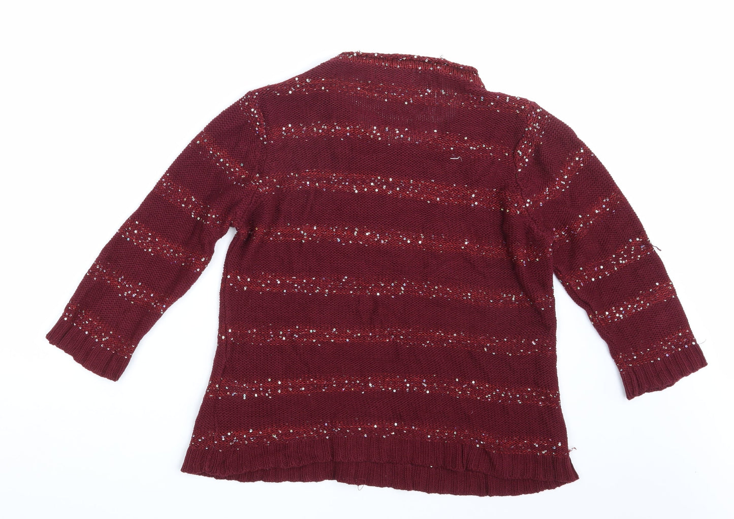 Alexara  Womens Purple Striped  Pullover Jumper Size L