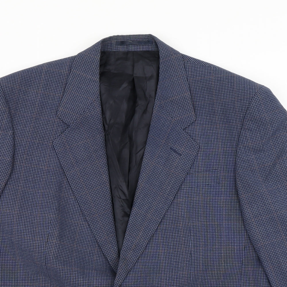 Greenwoods Mens Blue Plaid  Jacket Blazer Size 40
