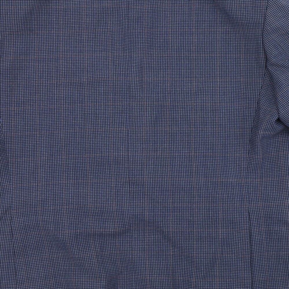 Greenwoods Mens Blue Plaid  Jacket Blazer Size 40