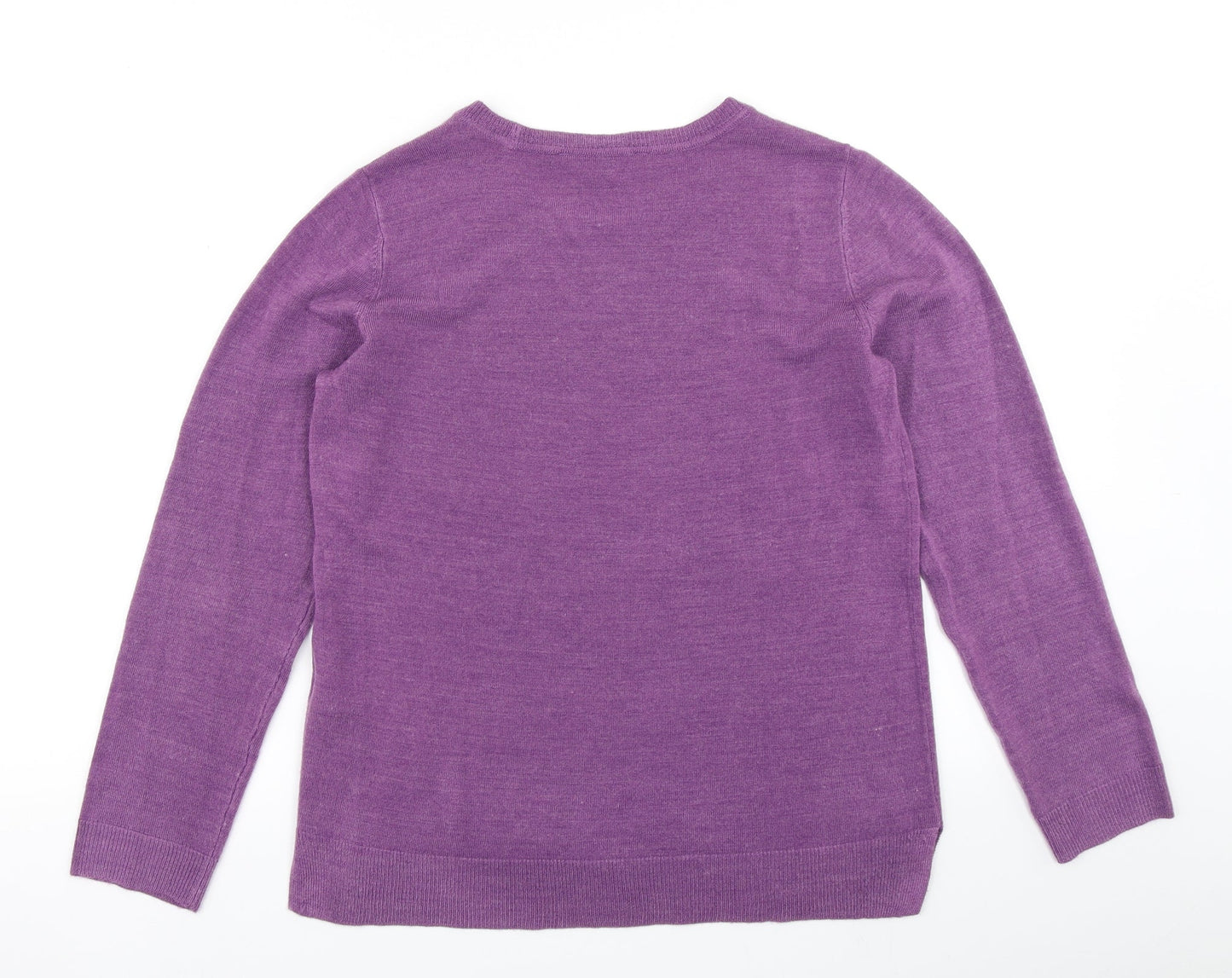 M&Co Womens Purple  Knit Pullover Jumper Size 12