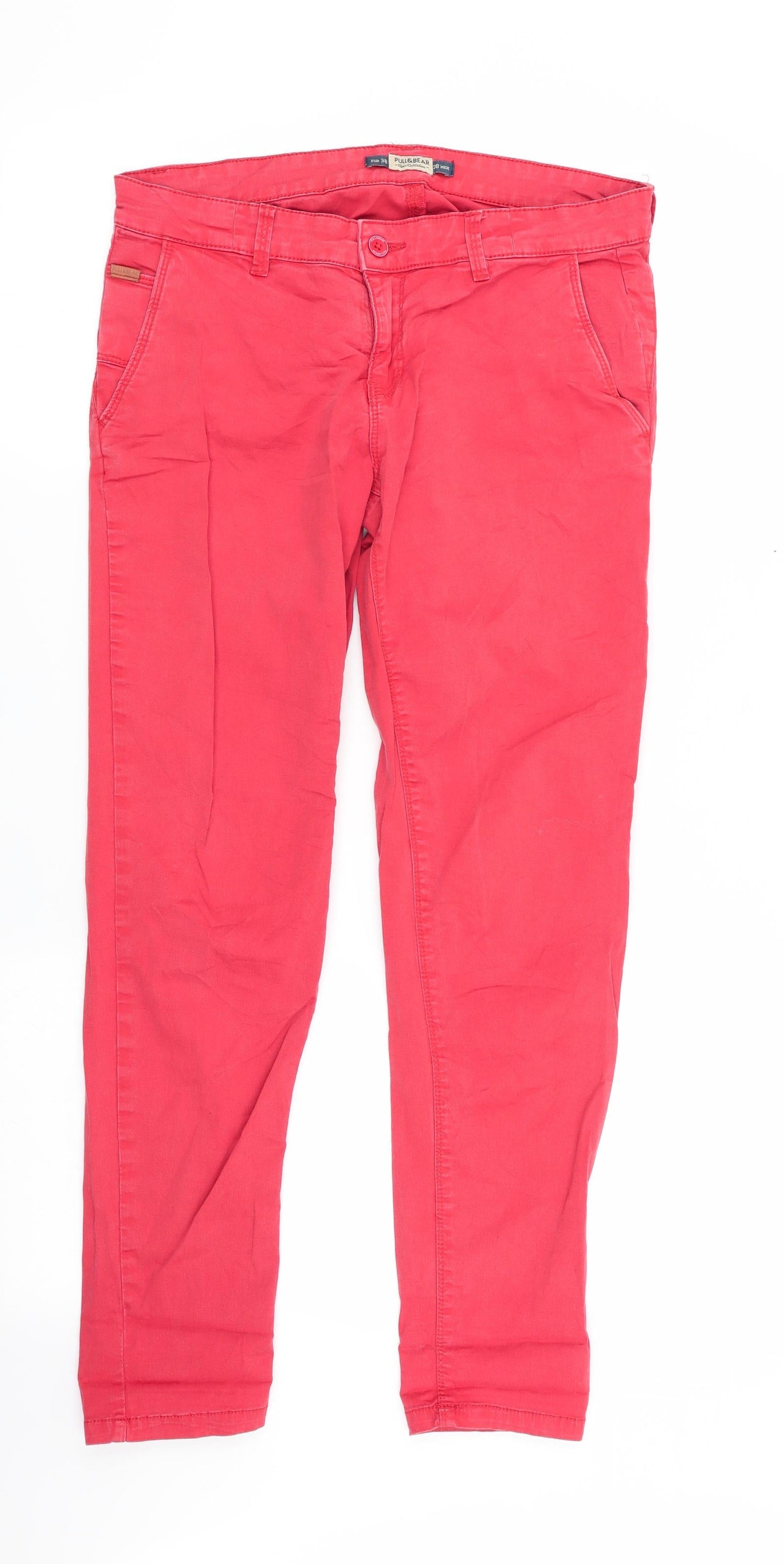 Pull&Bear Womens Red   Chino Trousers Size 38 L28 in