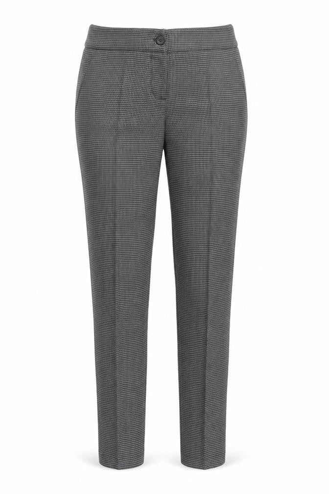 Front view of Only women’s multicoloured herringbone trousers, size UK 30, in, 30-inch leg
