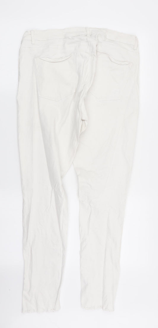 women Womens White   Skinny Jeans Size 14 L30 in