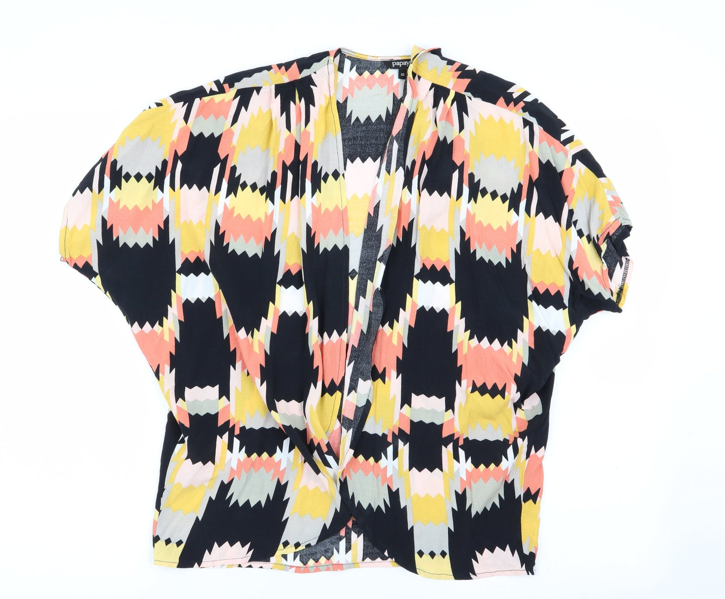 Papaya Womens Multicoloured Geometric  Cardigan Jumper Size 10