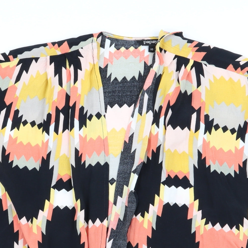 Papaya Womens Multicoloured Geometric  Cardigan Jumper Size 10