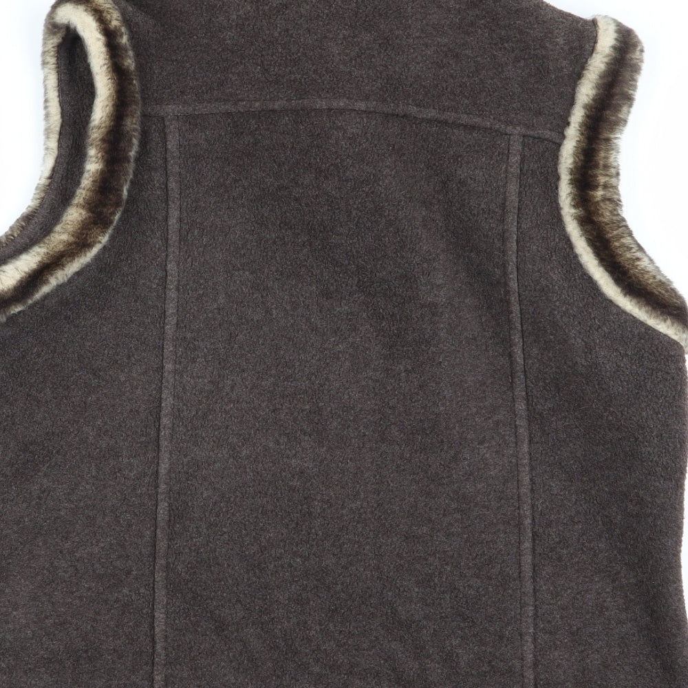 M&S Womens Brown   Full Zip Jumper Size 12