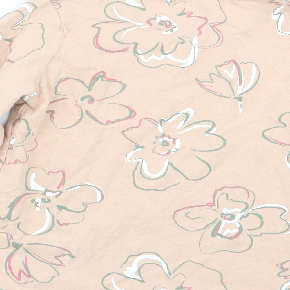 Nutmeg Girls Beige Floral  Basic T-Shirt Size 3-4 Years