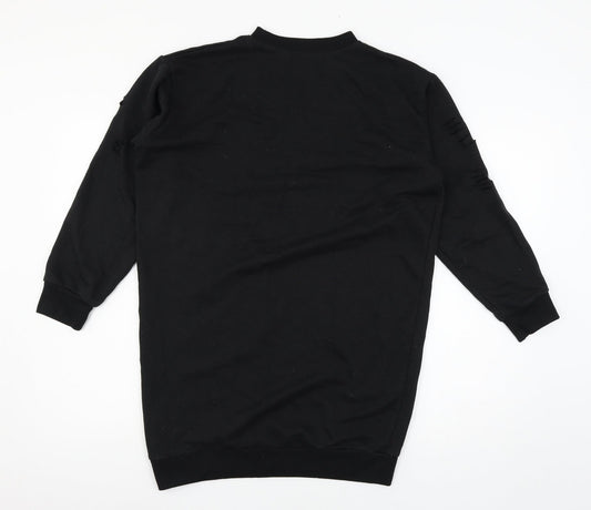 Parisian Womens Black  Jersey Pullover Sweatshirt Size 8  - Distressed