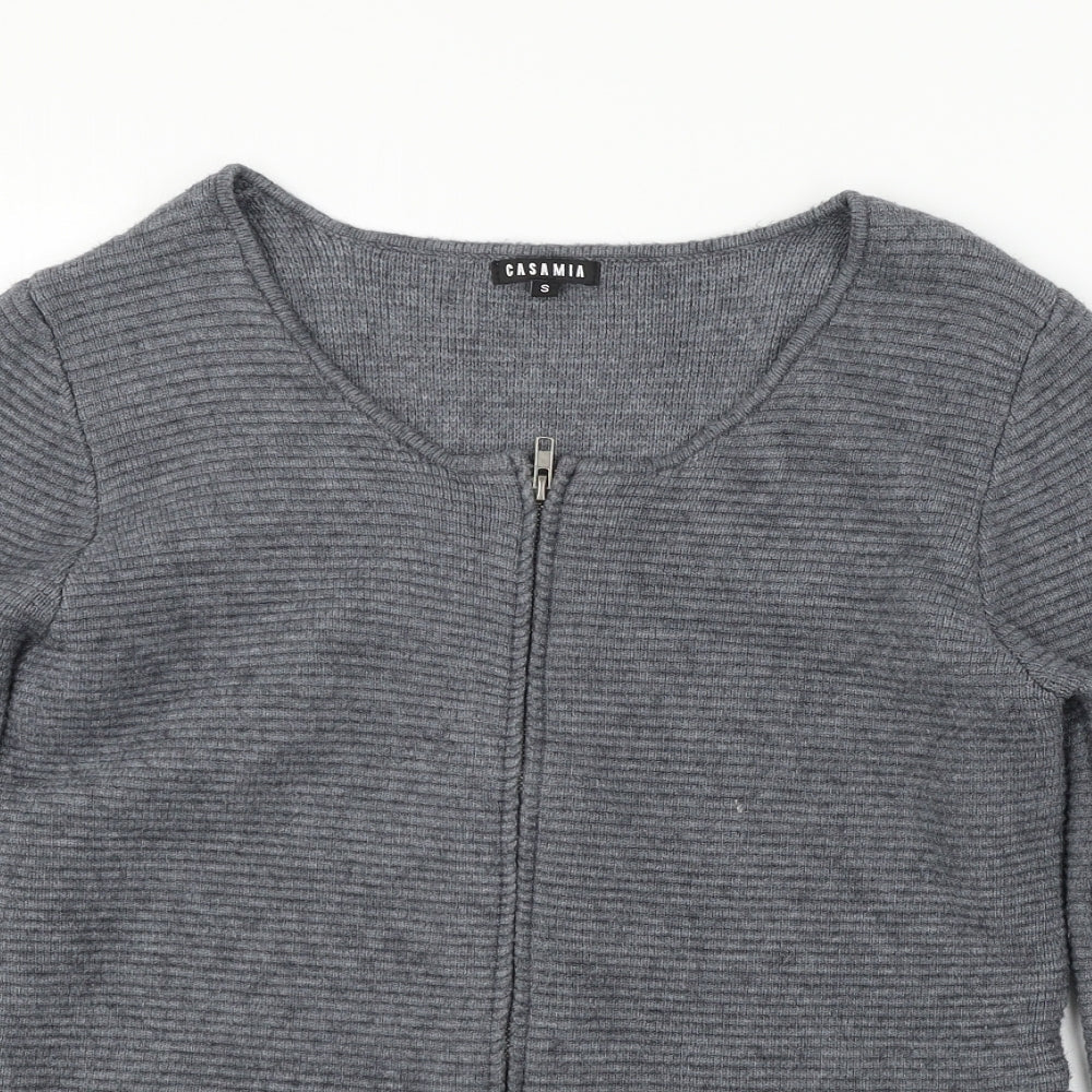 CASAMIA Womens Grey  Knit Cardigan Jumper Size S