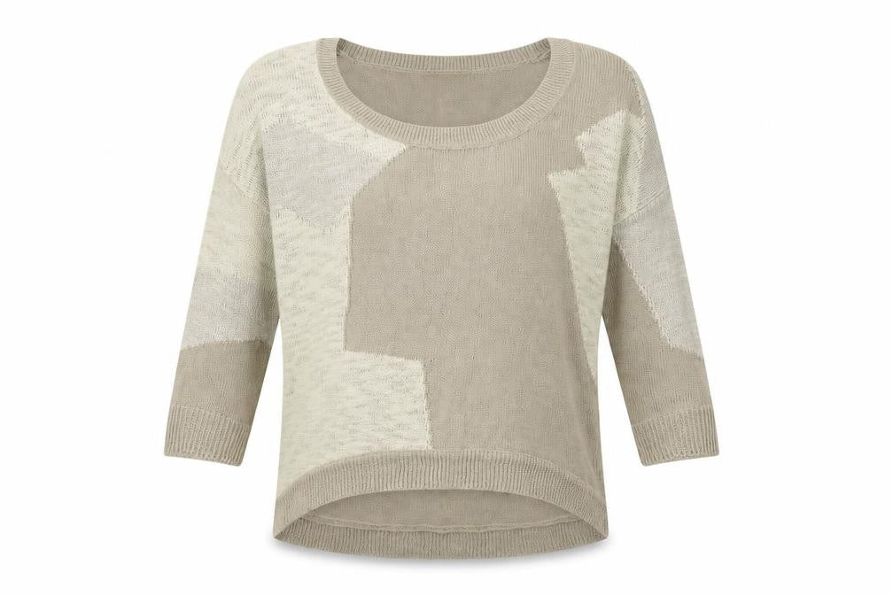 TU Womens Brown Geometric Knit Pullover Jumper Size 10