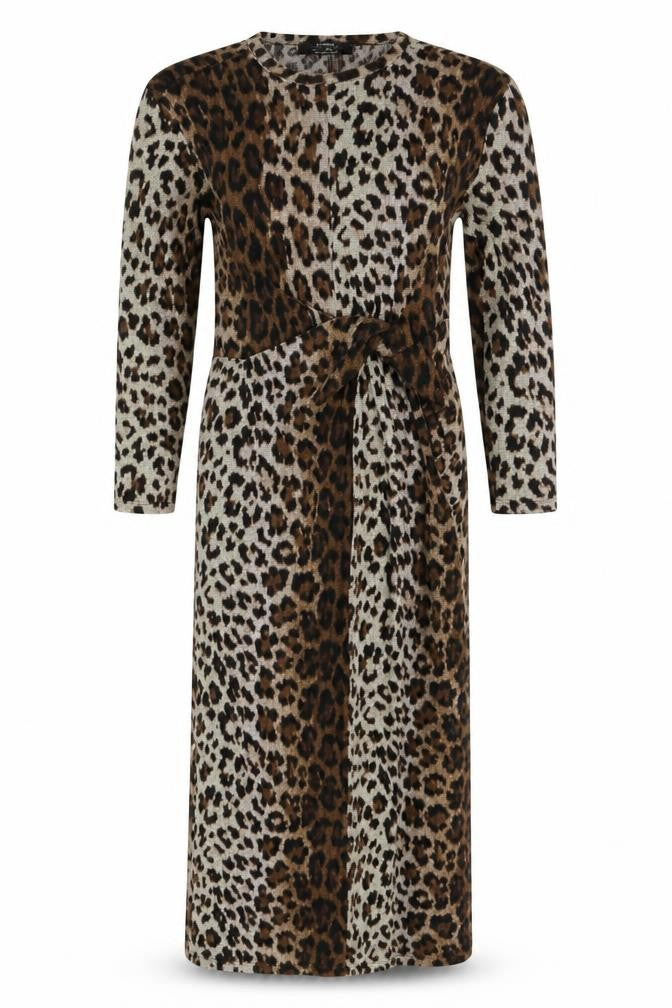 Bershka Womens Brown Animal Print Jersey Bodycon  Size XS