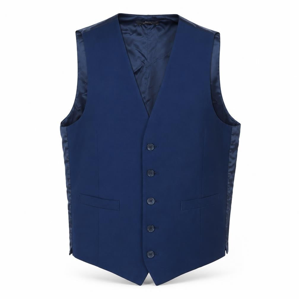 M&S Mens Blue   Jacket Suit Waistcoat Size S
