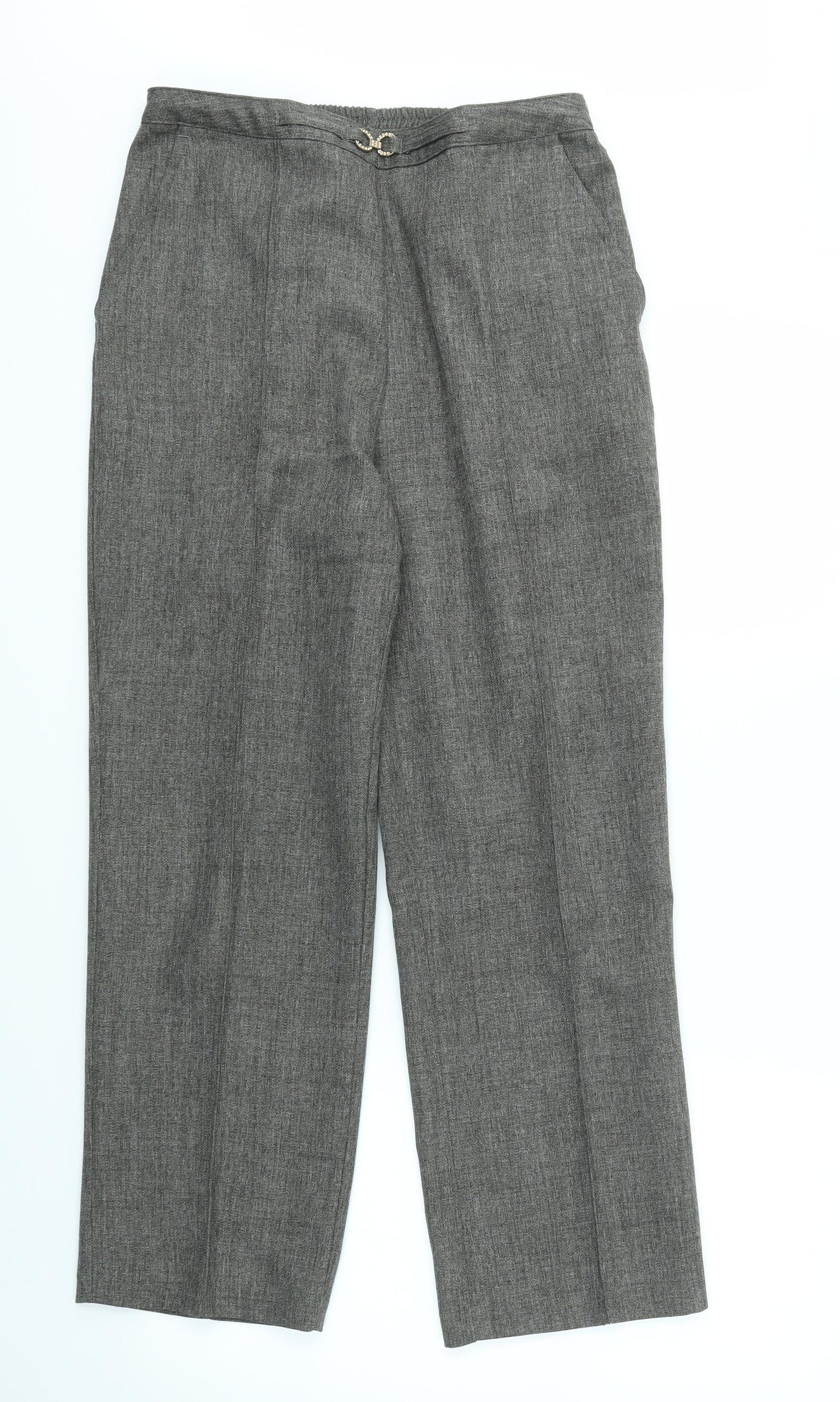 Damart Womens Brown   Trousers  Size 12 L27 in - stretch waistband