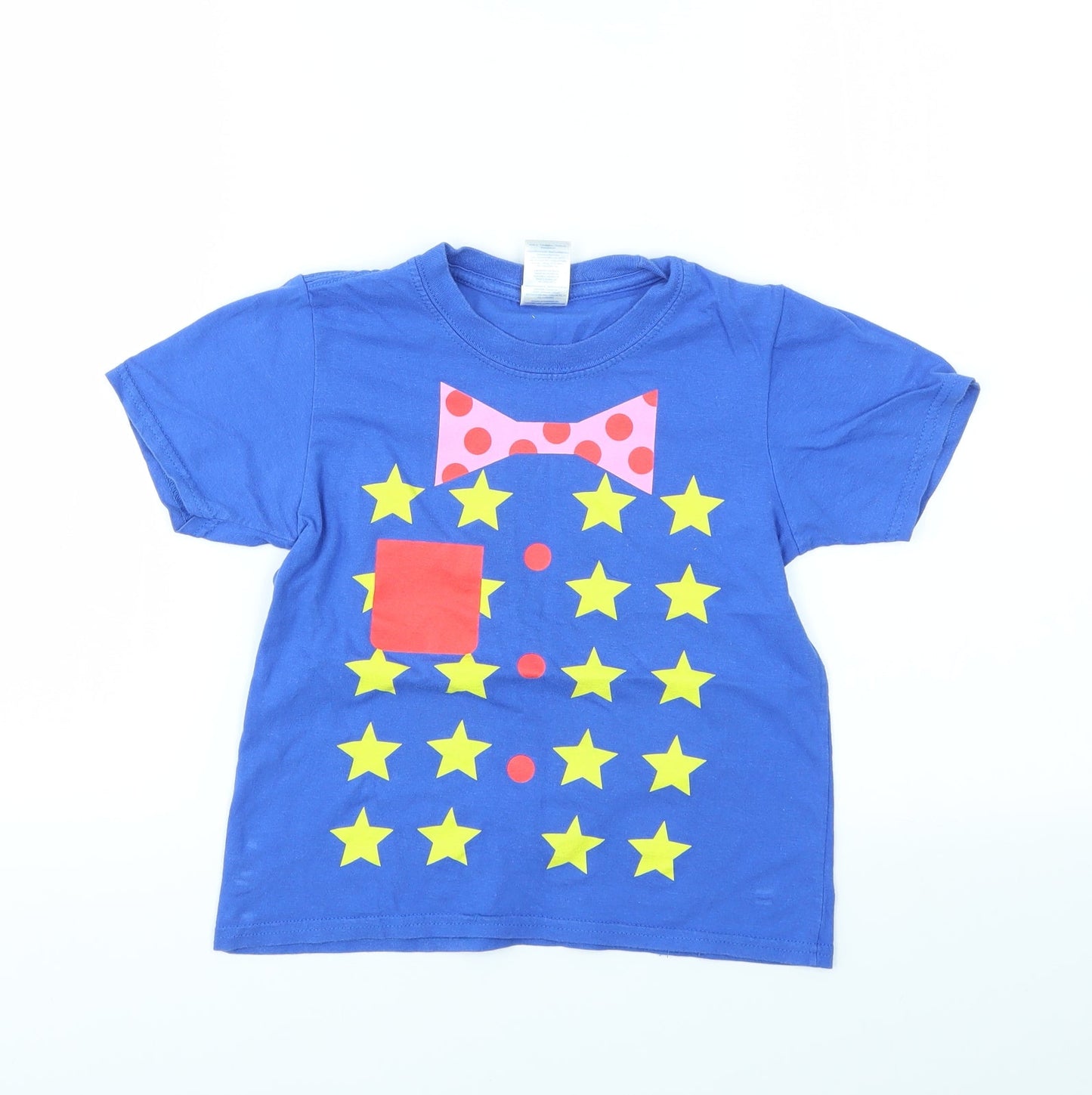 Gildan Boys Blue Geometric  Basic T-Shirt Size S