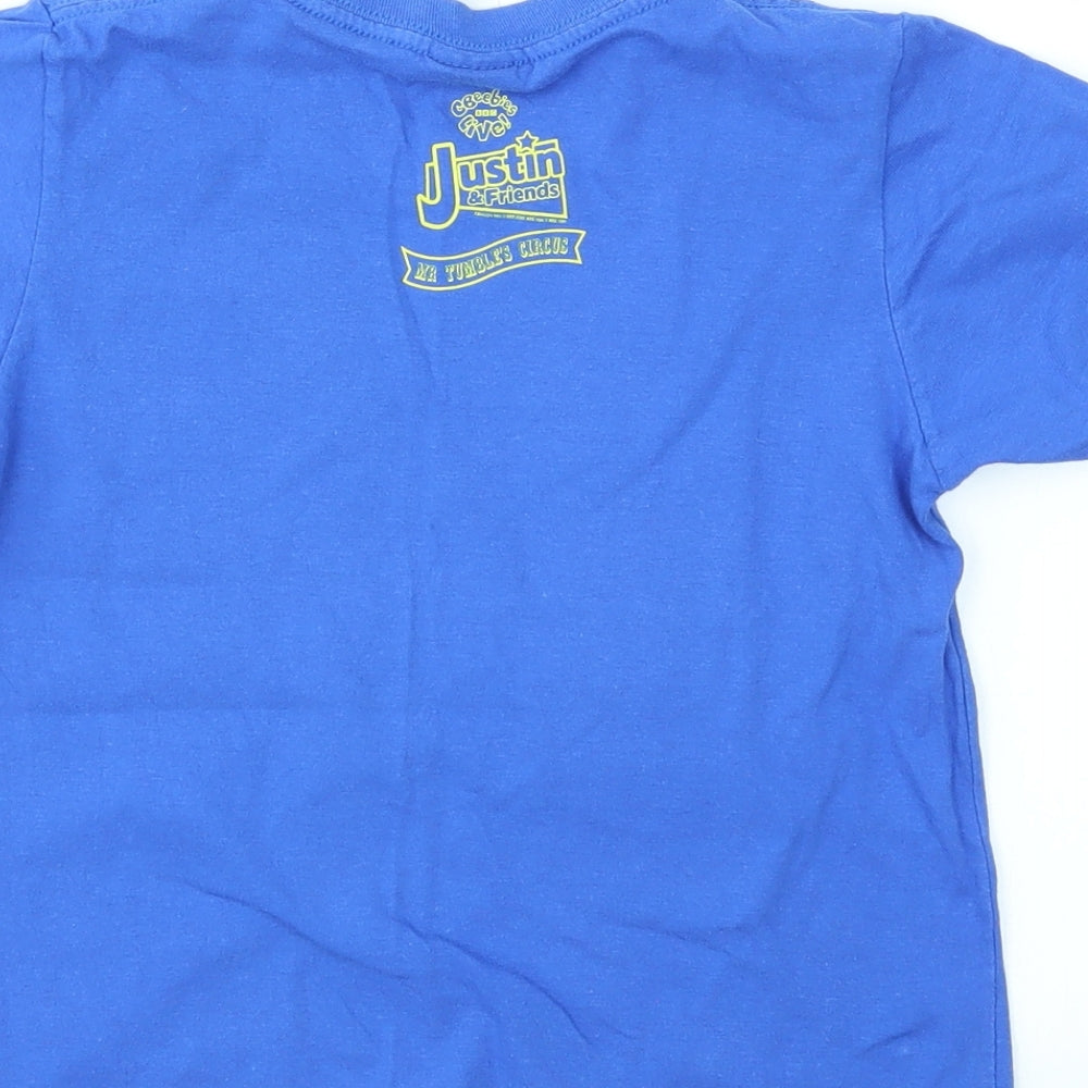 Gildan Boys Blue Geometric  Basic T-Shirt Size S