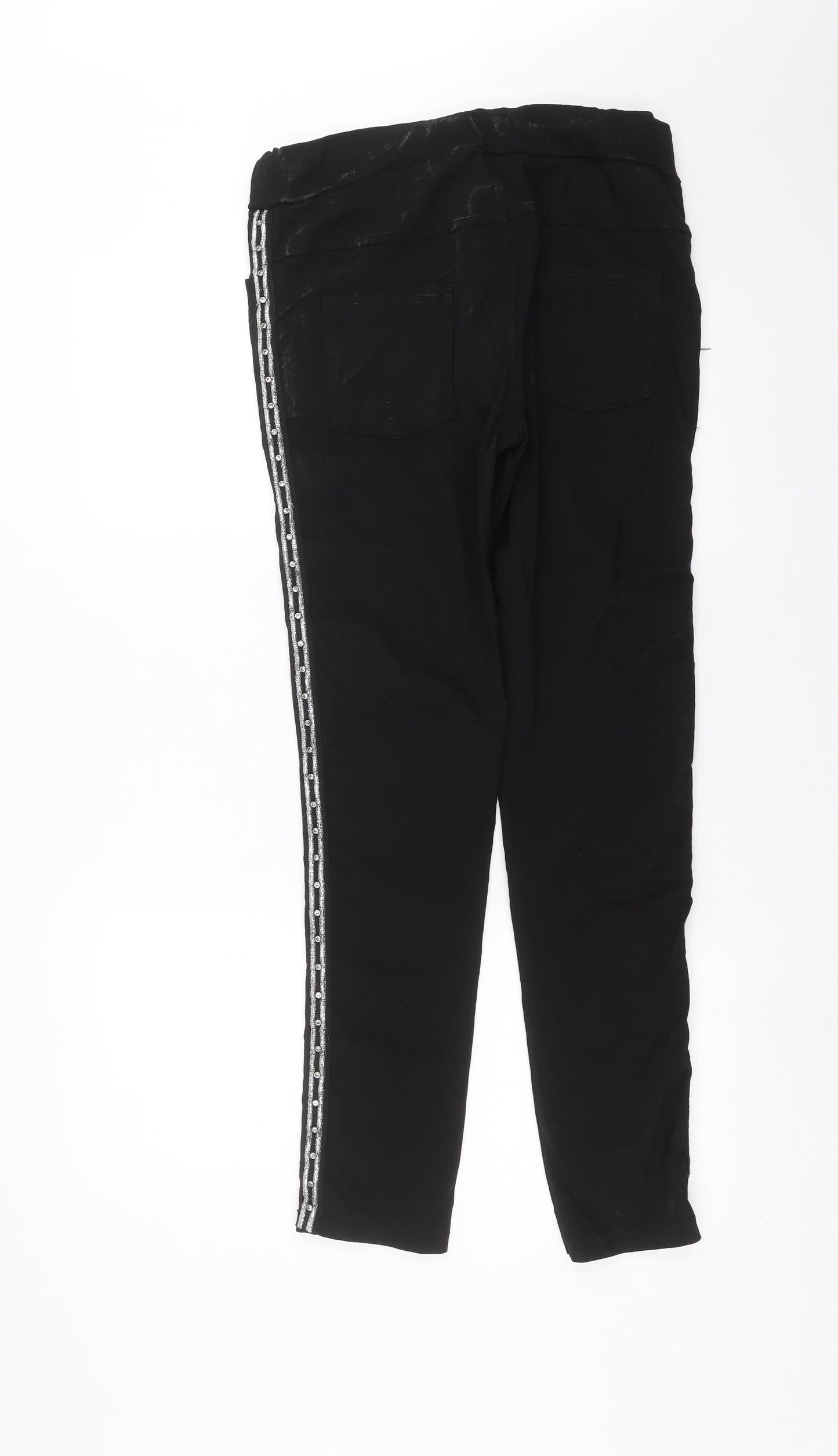 Preworn Womens Black   Trousers  Size 32 in L29 in - beaded detail