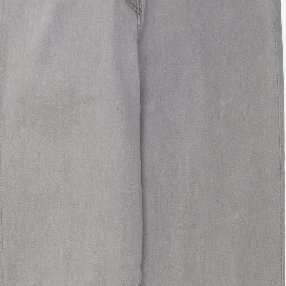Preworn Womens Grey  Denim Straight Jeans Size 12 L27 in