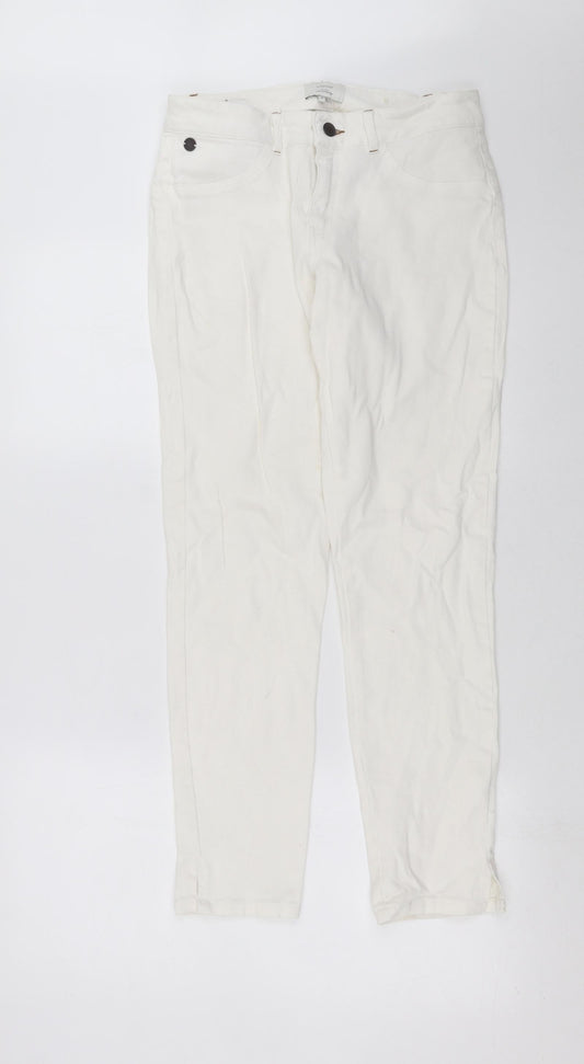 Numph Womens White  Denim Straight Jeans Size 10 L28 in