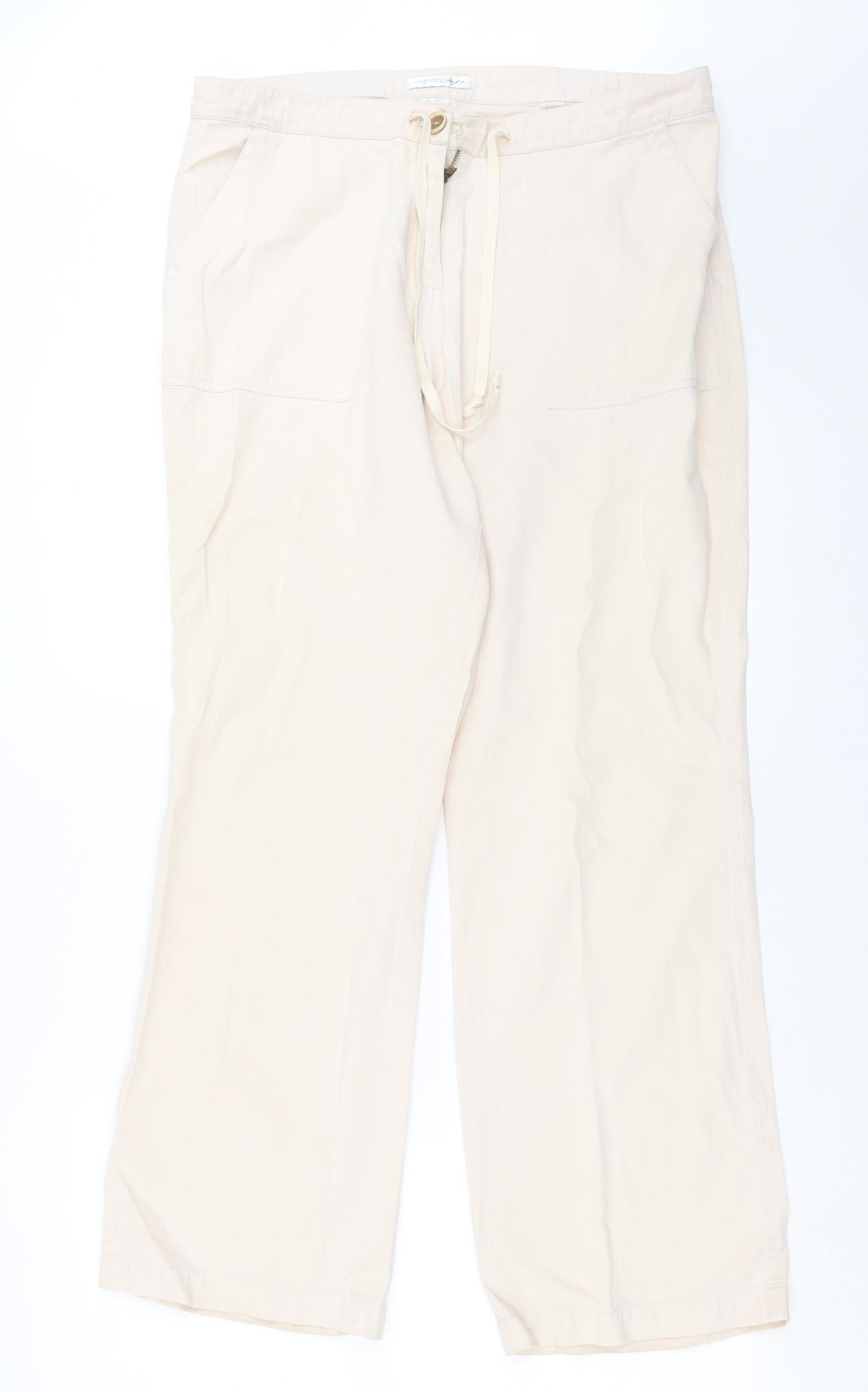 Essential Style Womens Beige   Trousers  Size 16 L29 in