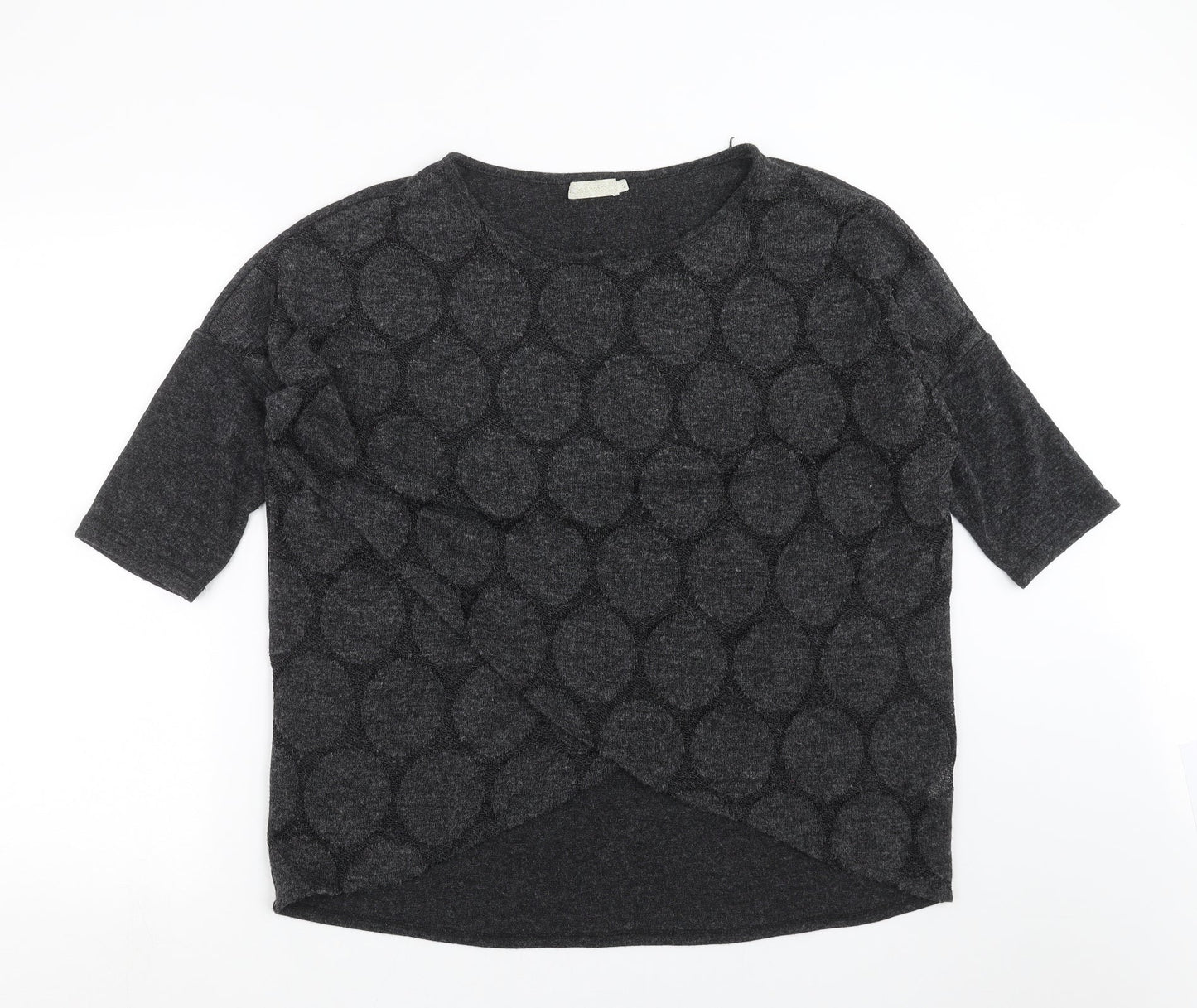QED London Womens Grey Geometric Knit Pullover Jumper Size L